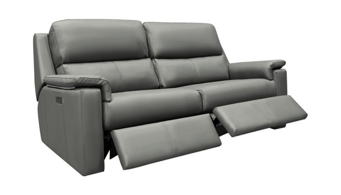 G Plan Harper Leather Large Sofa Power Double Recliner Headrest Lumbar USB