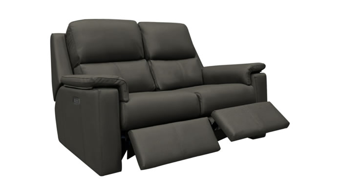 G Plan Harper Leather Small Sofa Manual Double Recliner