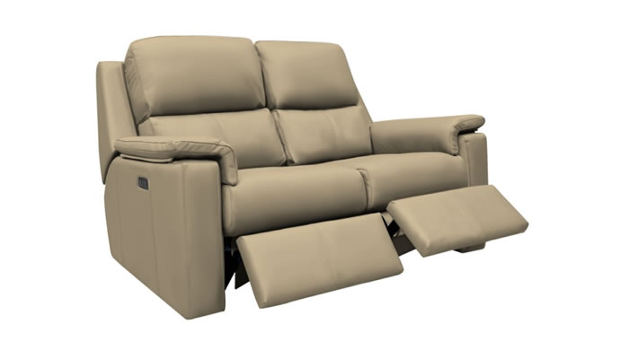 G Plan Harper Leather Small Sofa Power Double Recliner USB