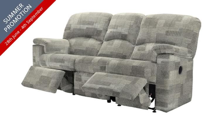G Plan Chloe Fabric 3 Seater Sofa Double Recliner