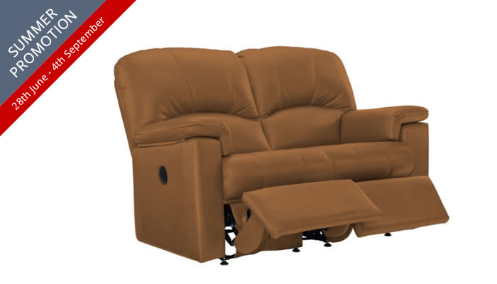 G Plan Chloe Leather 2 Seater Sofa Manual Double Recliner