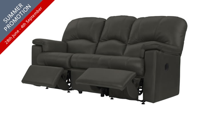 G Plan Chloe Leather 3 Seater Sofa Manual Double Recliner