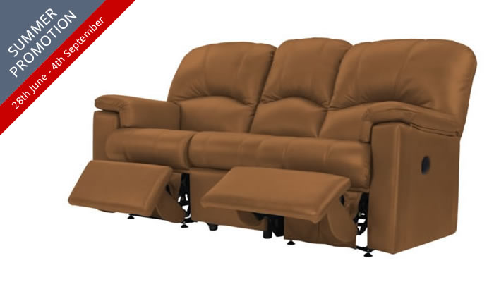 G Plan Chloe Leather 3 Seater Sofa Power Double Recliner